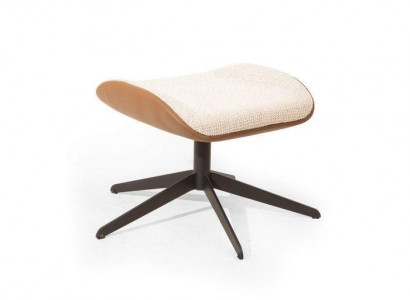 Stylish beige color soft stool faux leather perfect furniture in living room